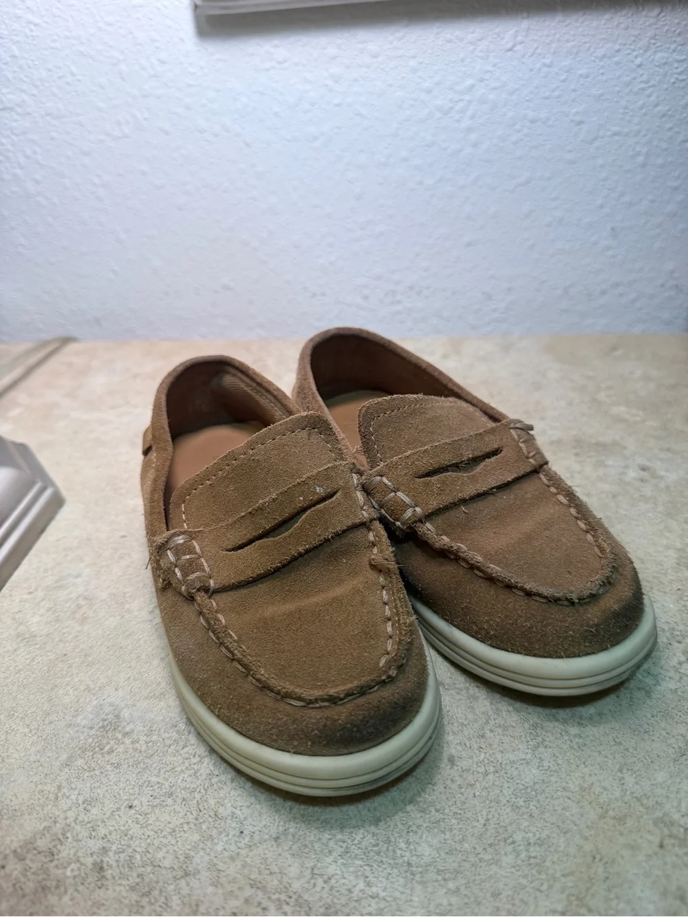 Zara Kids Brown Suede Penny Moccasins